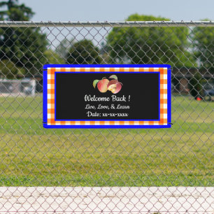 Welcome Back Whimsical Foil Apples Custom Banner