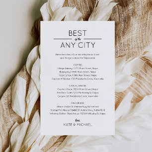 Welcome Bag Insert card wedding design