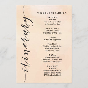 Welcome Bag Wedding Itinerary & Information Card