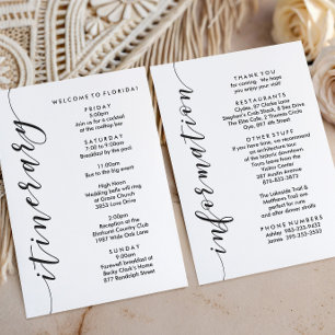 Welcome Bag Wedding Itinerary & Information Card