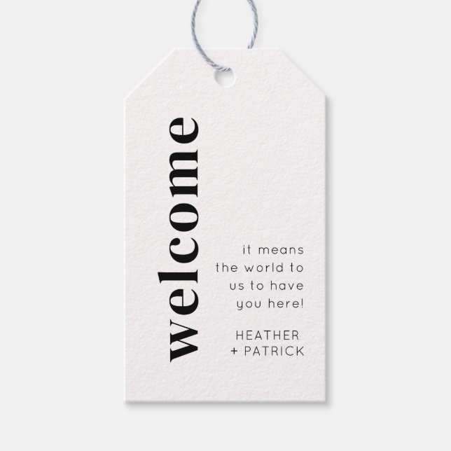 Welcome Bag Wedding Monogram Gift Tag Template (Front)