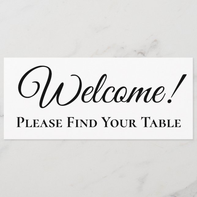 Welcome Banner Card for Wedding Seating Chart (Front)