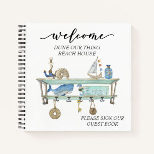 Welcome Beach House STR Rental Costal Notebook