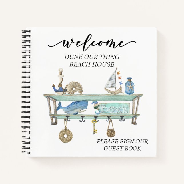 Welcome Beach House STR Rental Costal  Notebook (Front)