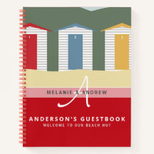 wELCOME BEACH HUT Guestbook Monogram Fun