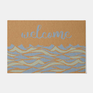Welcome Beach Rug, Ocean Wave Mat, Personalised Doormat