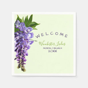 Welcome Beautiful Wisteria Brunch Custom Name Napkin