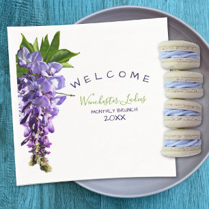 Welcome Beautiful Wisteria Brunch Custom Name Napkin