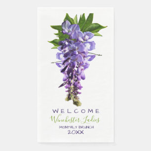 Welcome Beautiful Wisteria Flowers Custom Name Napkin