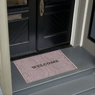 Welcome Beige Snakeskin Doormat