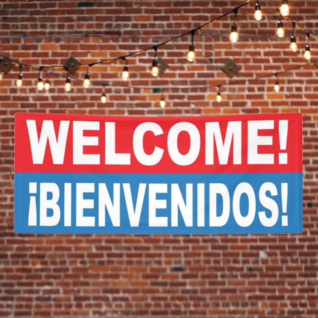 Welcome Bienvenidos English Spanish Banner (Creator Uploaded)