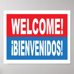 Welcome Bienvenidos Enlish and Spanish sign