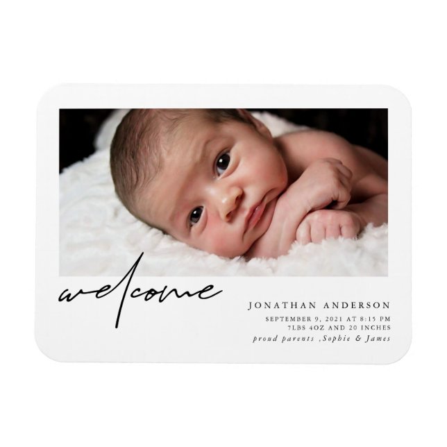 Welcome Birth Announcement Magnet (Horizontal)