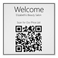 Welcome Black and White Business Scan QR Code 