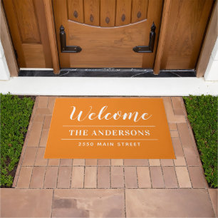 Welcome Black and White Personalised Family Name Doormat