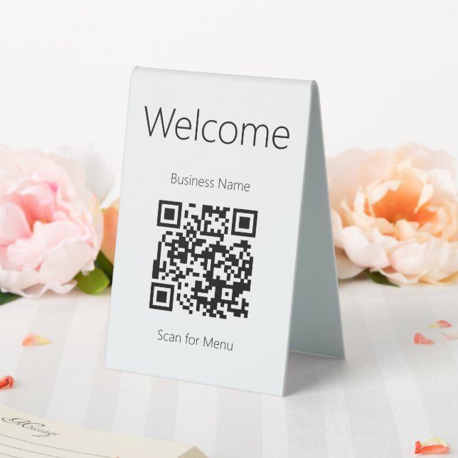 Welcome Black and White Scan for Menu QR Code (In SItu (Wedding))