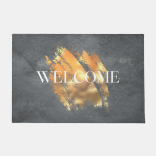 WELCOME BLACK DOORMAT