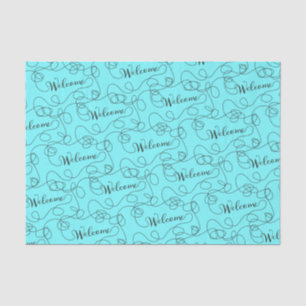 WELCOME black seamless pattern with LINES Tissue Paper