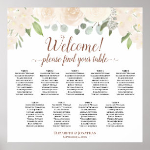 Welcome! Blush Peach Roses 9 Table Seating Chart