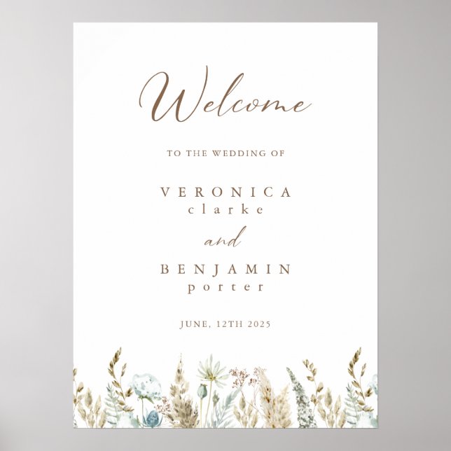 Welcome Boho Rustic Wedding Budget Poster (Front)