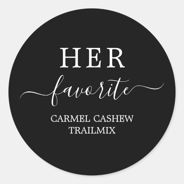 "Welcome Box Sticker- Her Favourite" Classic Round Sticker (Front)