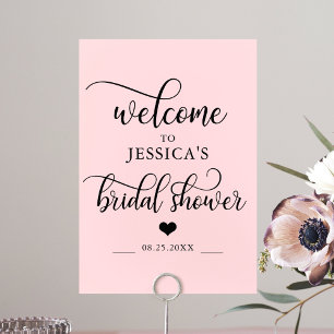 Welcome Bridal Shower Heart Pink WELCOME SIGN