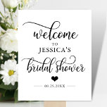Welcome Bridal Shower Heart WELCOME SIGN<br><div class="desc">Simply elegant WELCOME BRIDAL SHOWER design on white background and black script topography letters with small heart. Perfect for any theme,  style,  or time of year.</div>