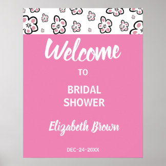 Welcome Bridal Shower Sign Pink Love