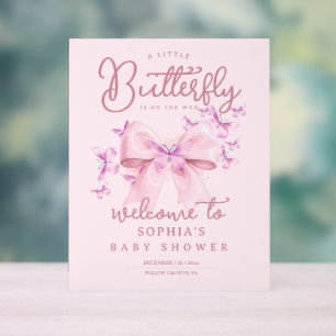Welcome Butterfly Baby Shower Acrylic Sign
