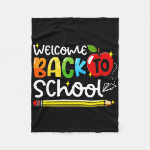 Welcome Byck To School First Day Of School Teacher Fleece Blanket