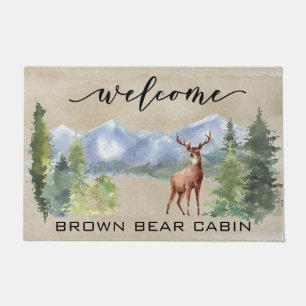 Welcome Cabin Lodge Deer Mountain home Doormat