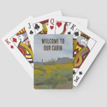 Welcome Cabin Rustic Southwest Flowers House Guest