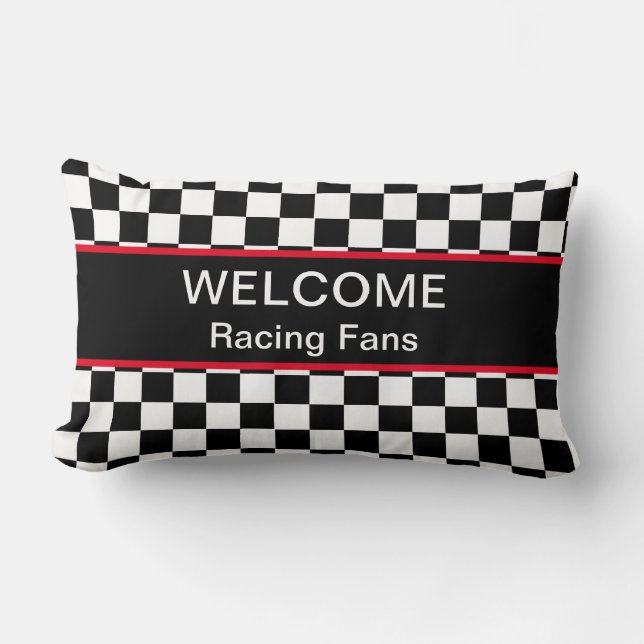 Welcome Car Racing Fans   Lumbar Cushion (Front)