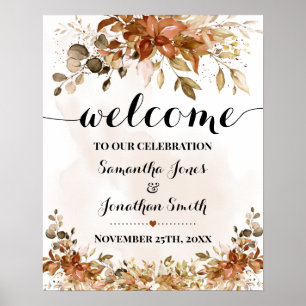 Welcome Ceremony Fall Wedding Autumn Eucalyptus Po Poster