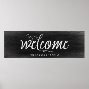Welcome Chalkboard Look with Trendy Typography Poster