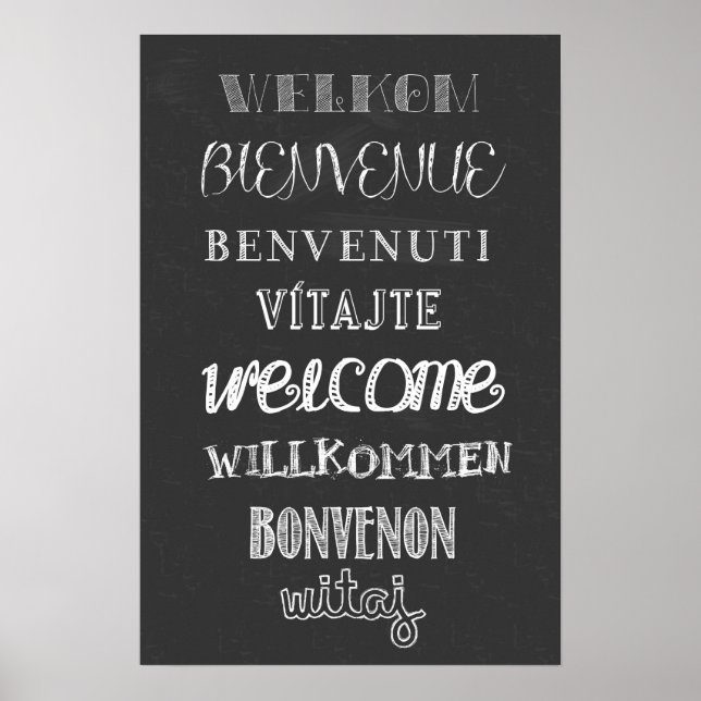 Welcome! Chalkboard poster (Front)