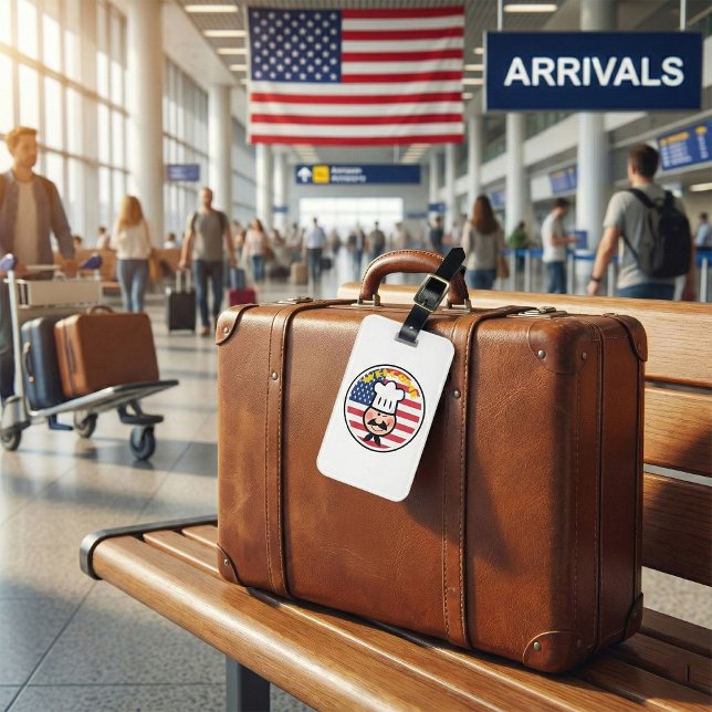 Welcome Chef With American Flag  Luggage Tag (Creator Uploaded)