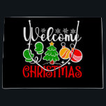 Welcome Christmas-23758  Large Gift Bag<br><div class="desc">Cheerful Welcome Christmas design featuring a festive tree,  ornaments,  mittens,  and snowflakes—perfect for holiday gifts,  decor,  and seasonal apparel. (Design Tracking Code-23758)</div>