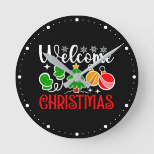 Welcome Christmas-63758 Round Clock