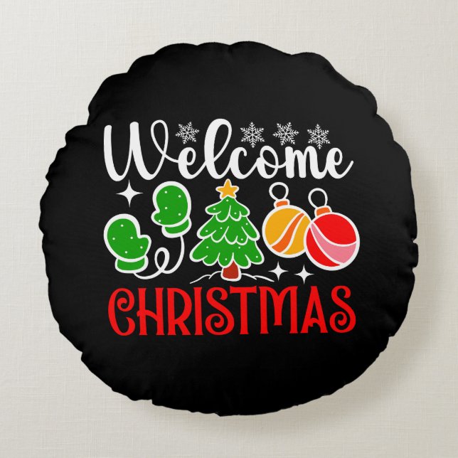 Welcome Christmas-63758 Round Cushion (Front)