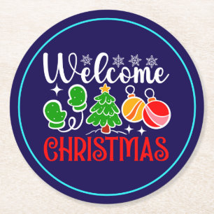 Welcome Christmas-63758 Round Paper Coaster
