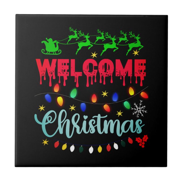 Welcome Christmas-81124 Ceramic Tile (Front)