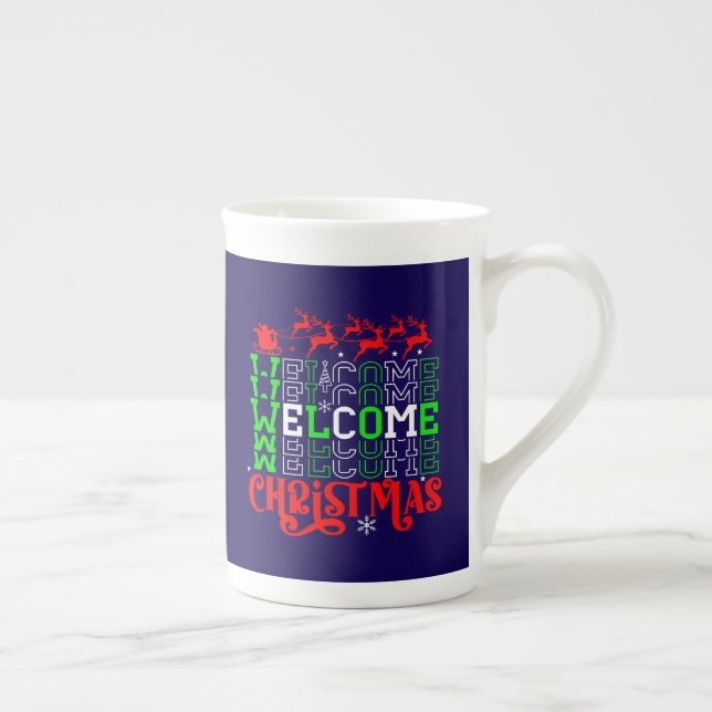 Welcome Christmas-84767 Bone China Mug (Right)
