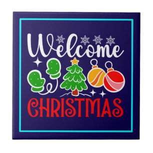 Welcome Christmas Ceramic Tile