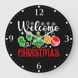 Welcome Christmas Large Clock