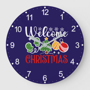 Welcome Christmas Large Clock