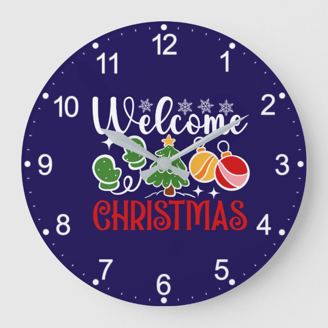 Welcome Christmas Large Clock (Front)