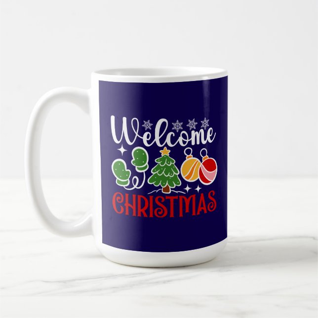 Welcome Christmas Tree And Ornaments-23758 Coffee Mug (Left)