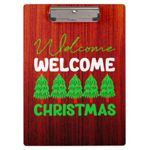 Welcome Christmas Tree Holiday Design-85600 Clipboard