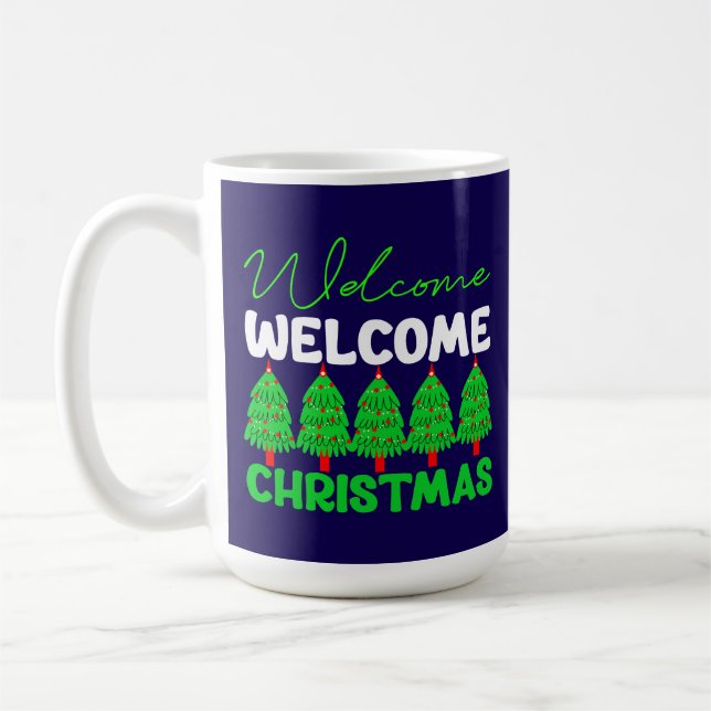 Welcome Christmas Tree Holiday Design-85600 Coffee Mug (Left)